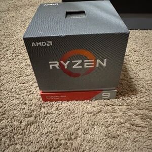 AMD Ryzen 9  with Gray and Red Accents
